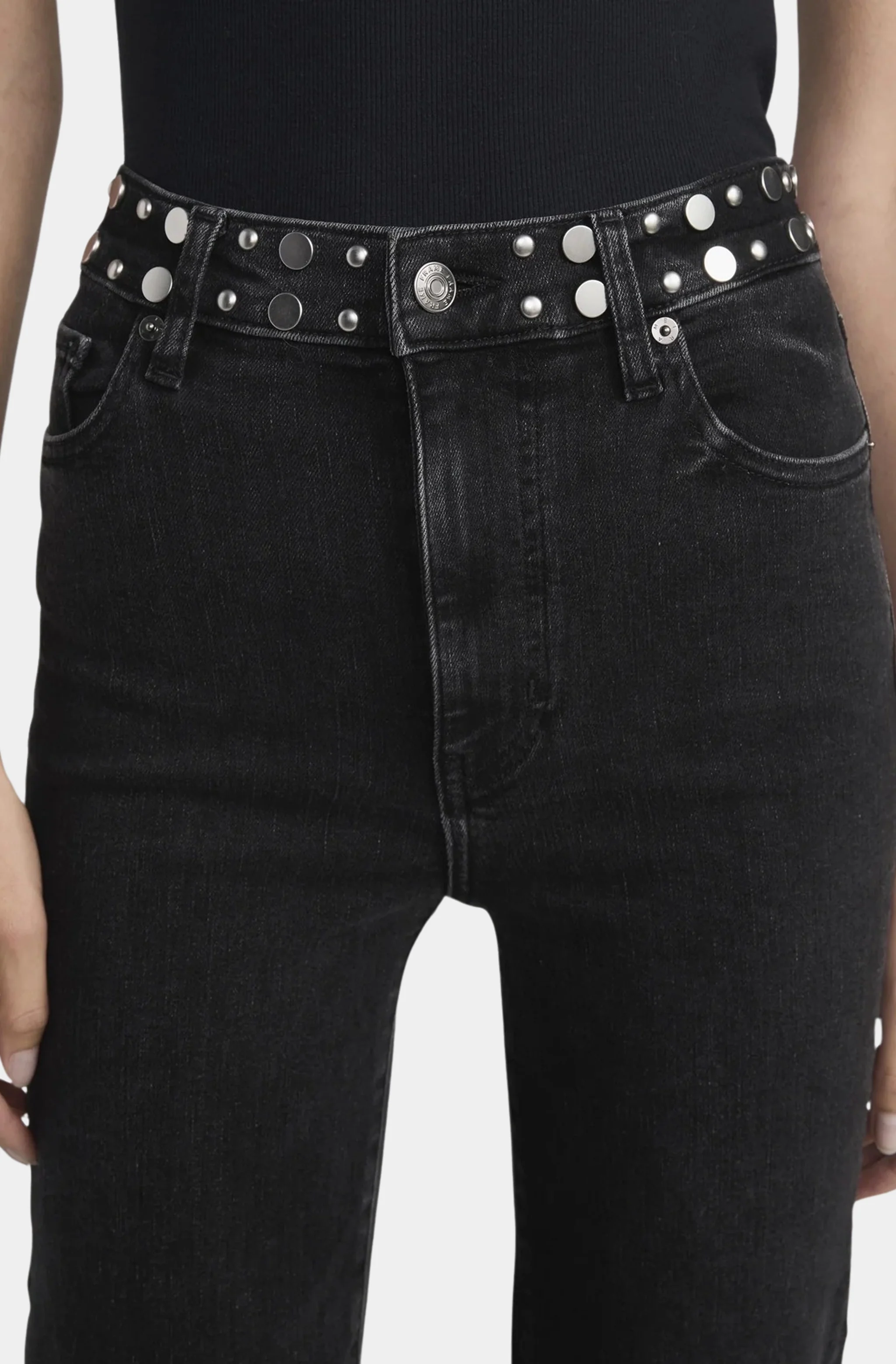 Le Sleek Straight Studded Jean - Image 3