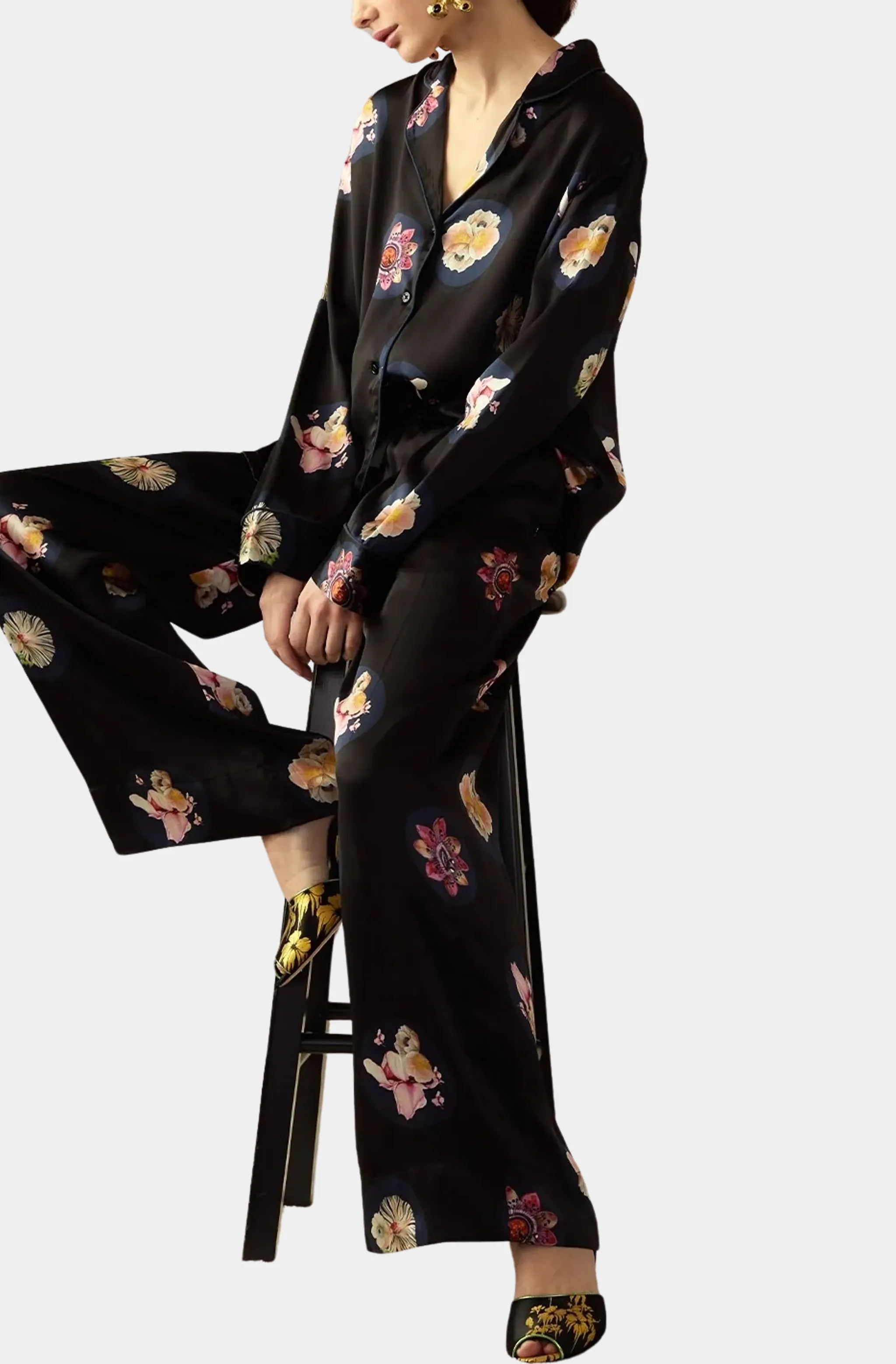 Moonlit Petal Silk Pant - Image 3