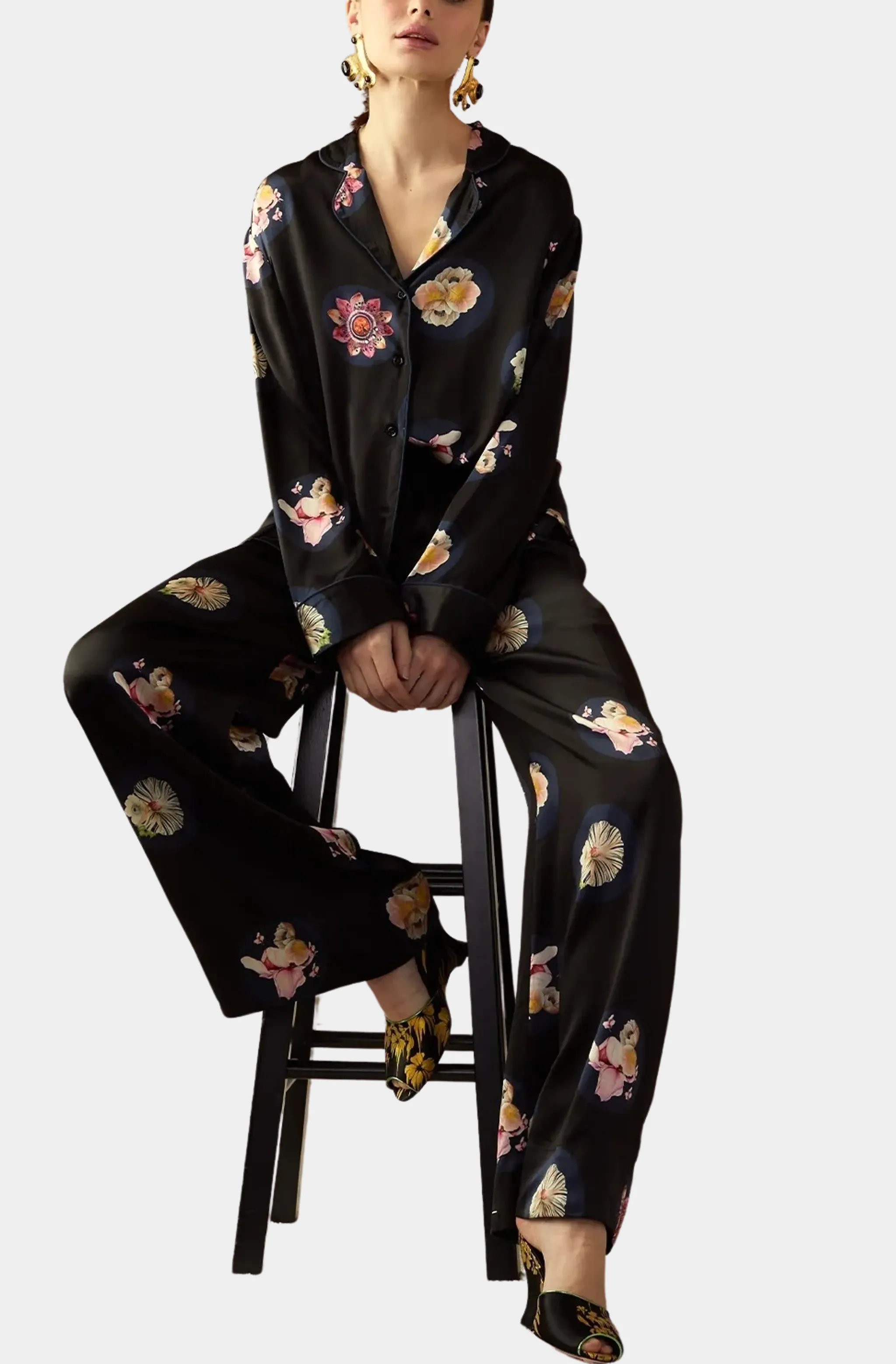 Moonlit Petal Silk Pant - Image 5