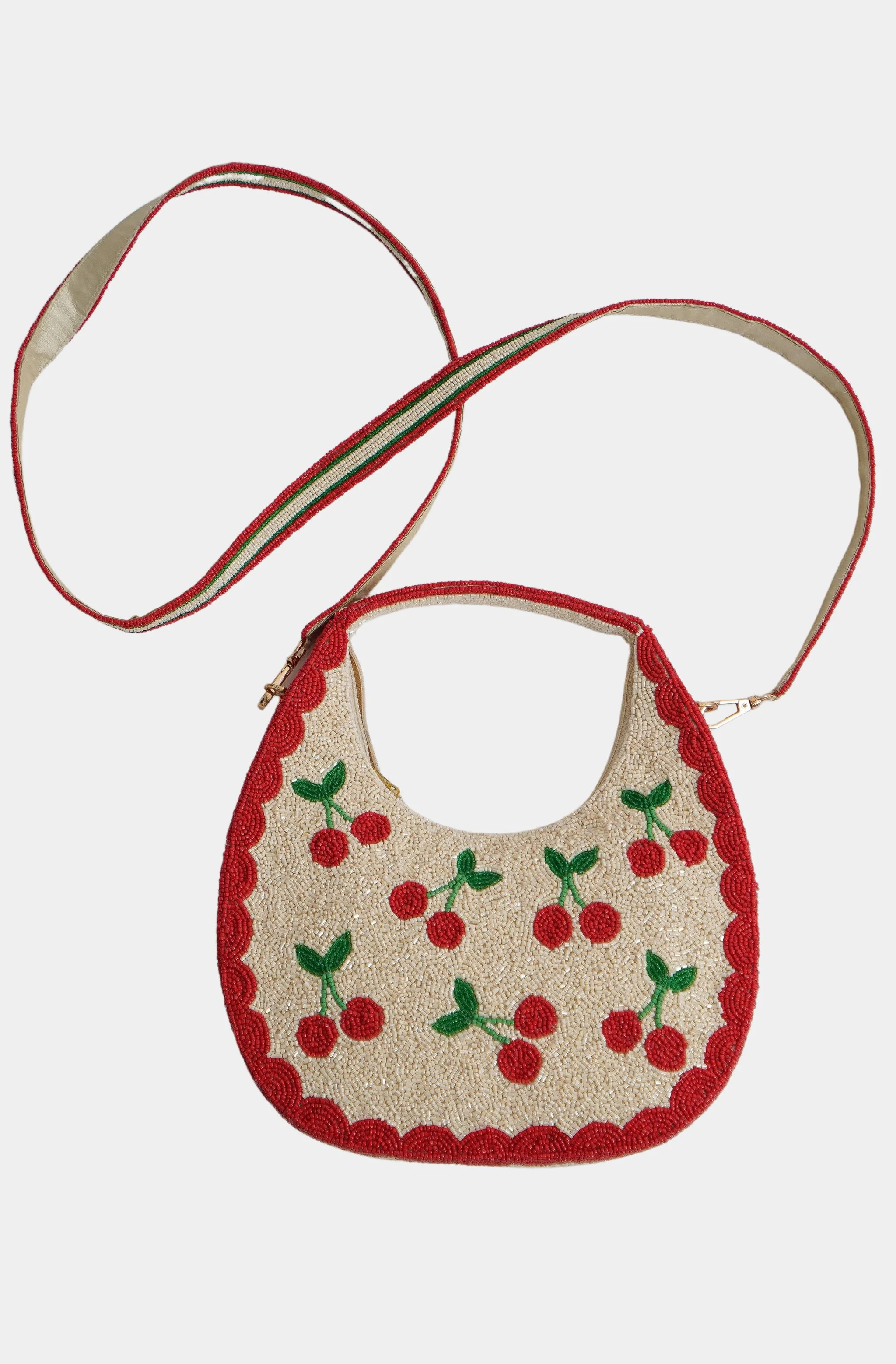 Hemline Exclusive U Shape Cherry Beaded Bag - Image 4