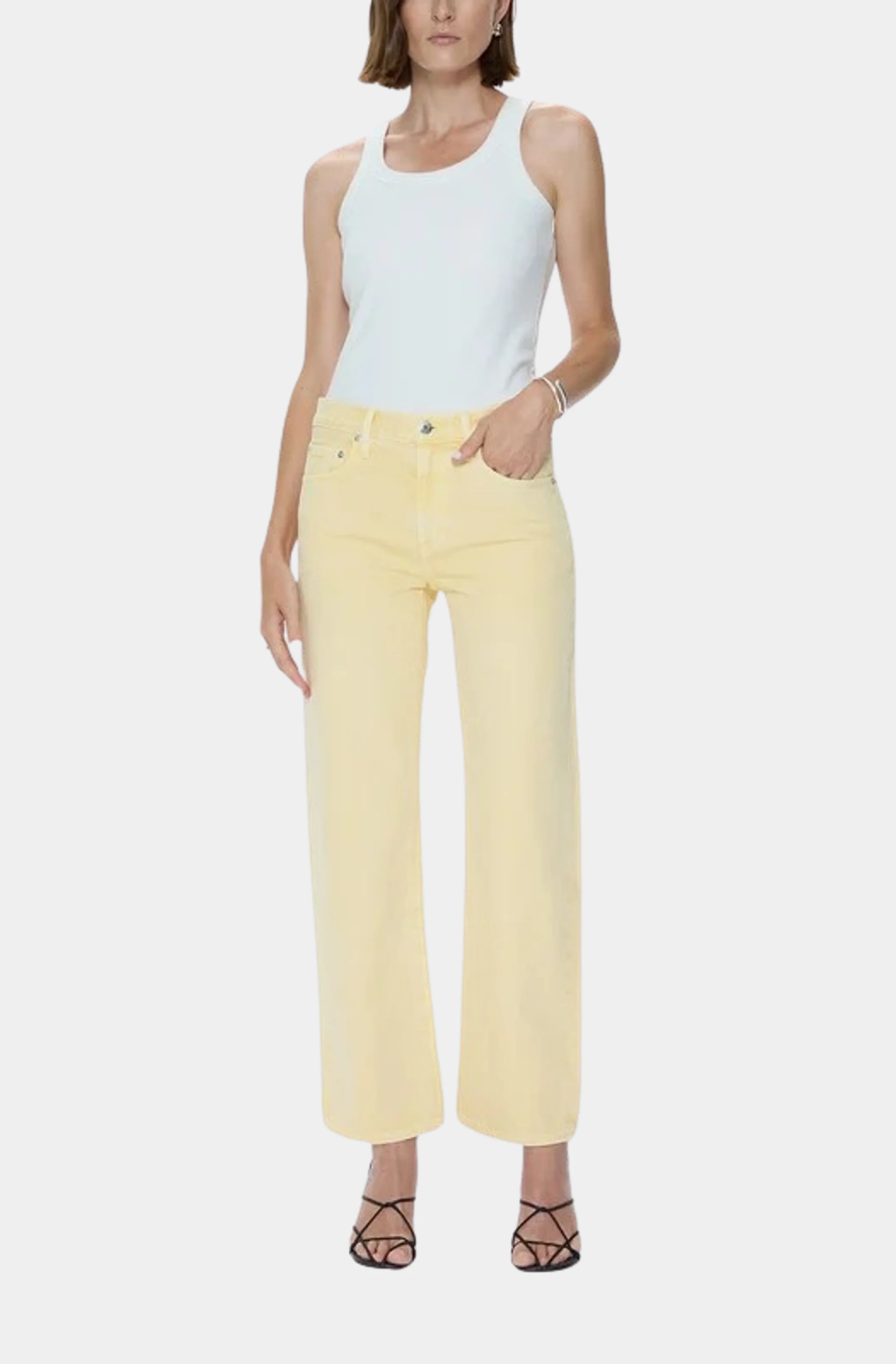 Lexi Mid Rise Bowed Straight Jean