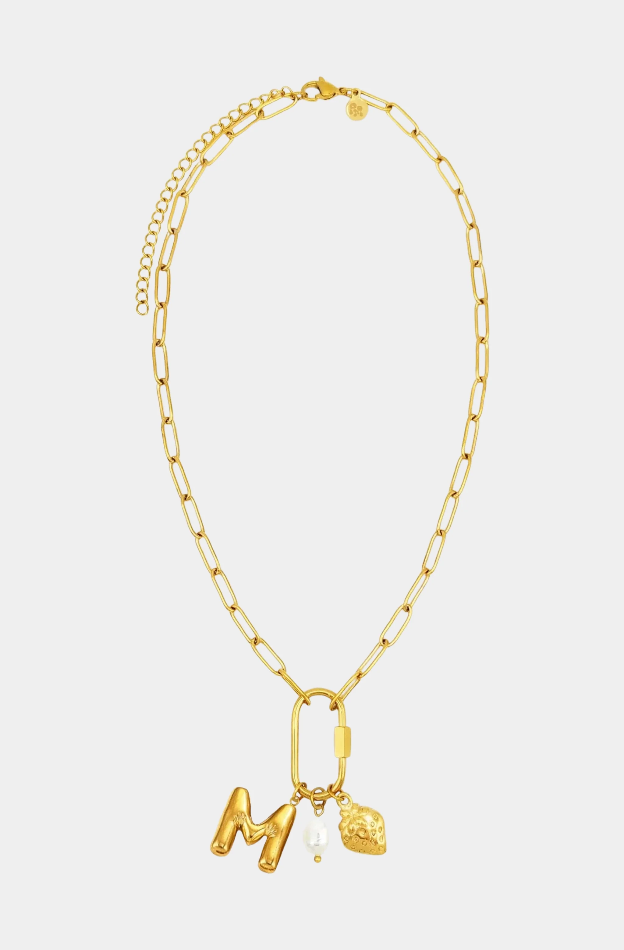 Carabiner Initial Charm Necklace - Image 10