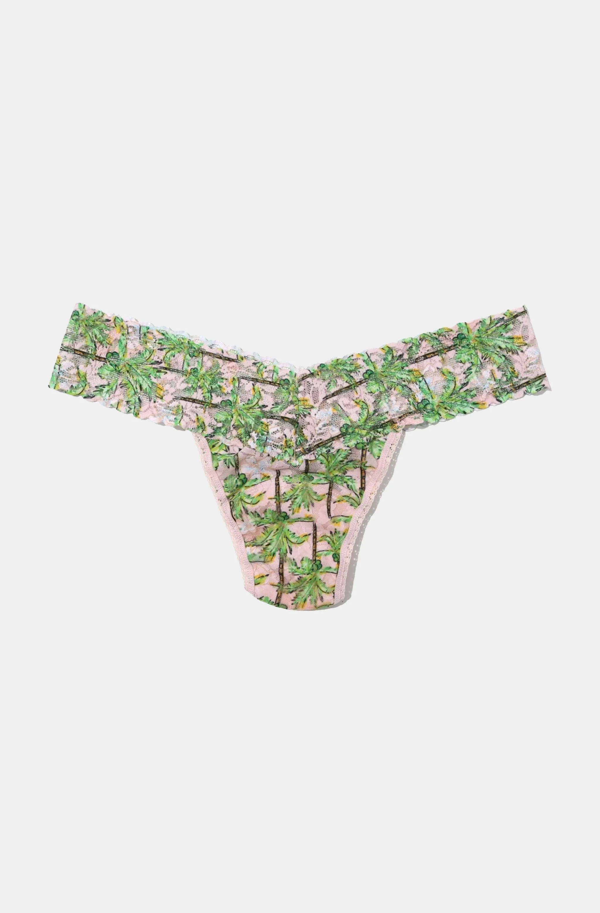 Printed Signature Lace Low Rise Thong