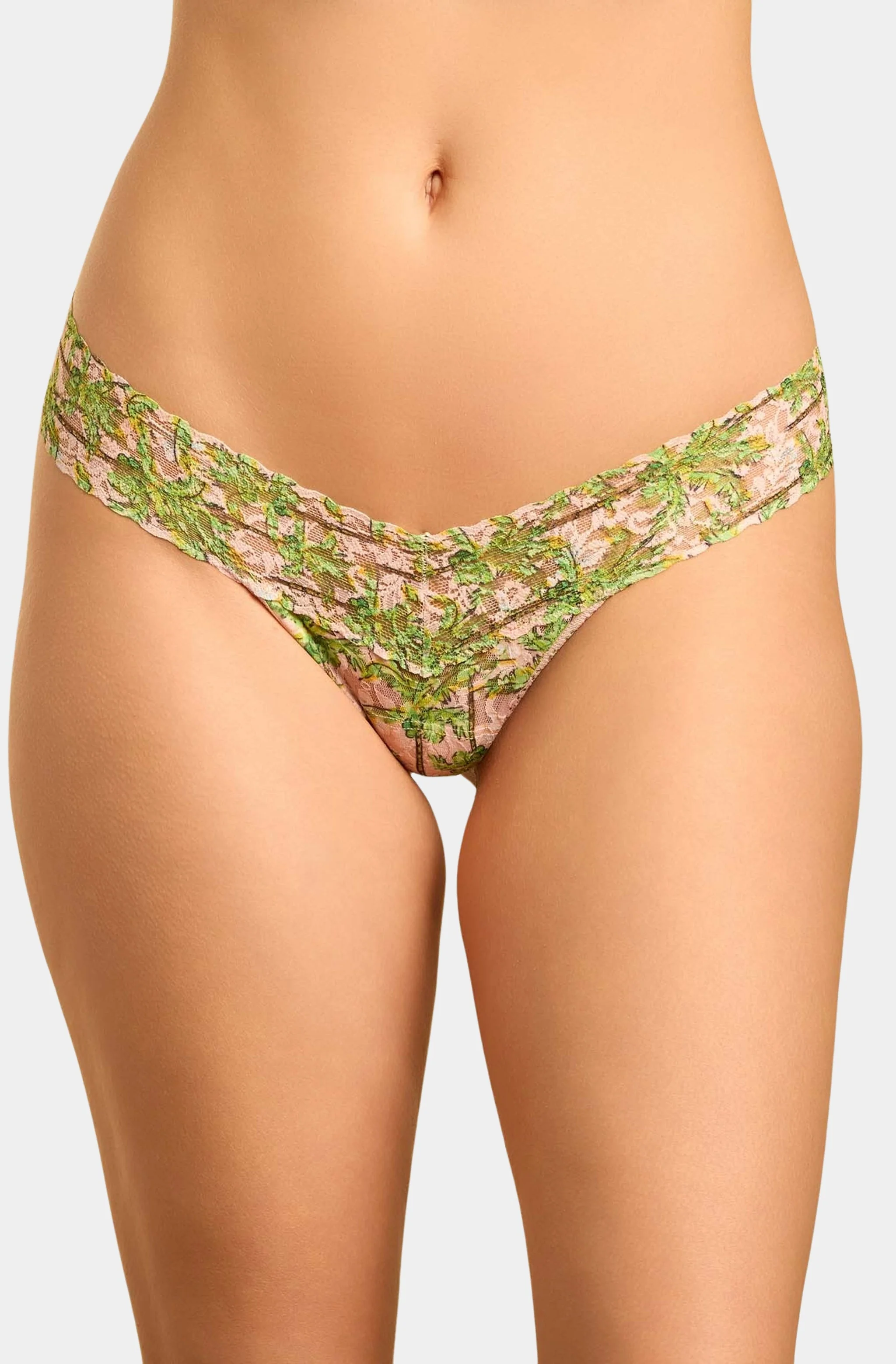 Printed Signature Lace Low Rise Thong - Image 2