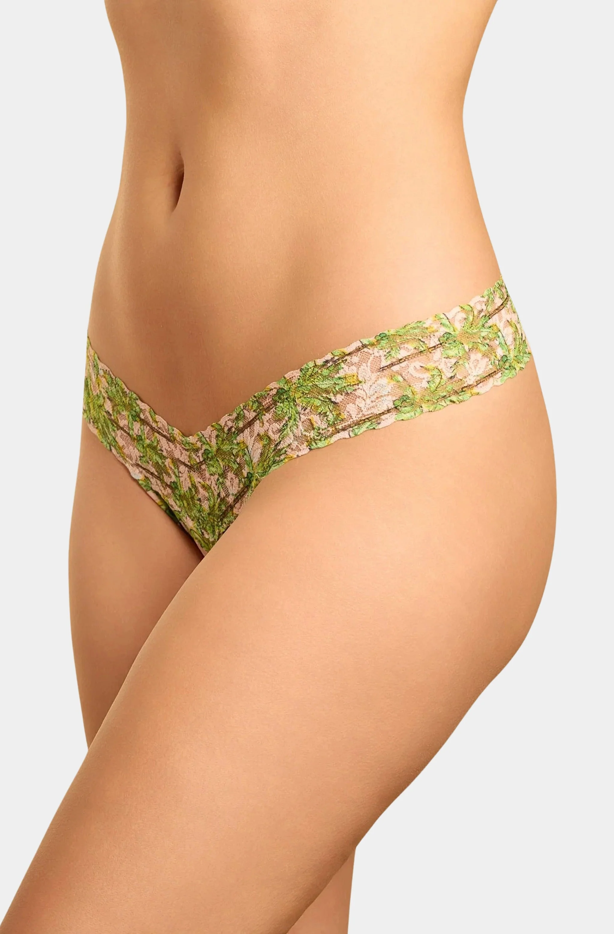 Printed Signature Lace Low Rise Thong - Image 3