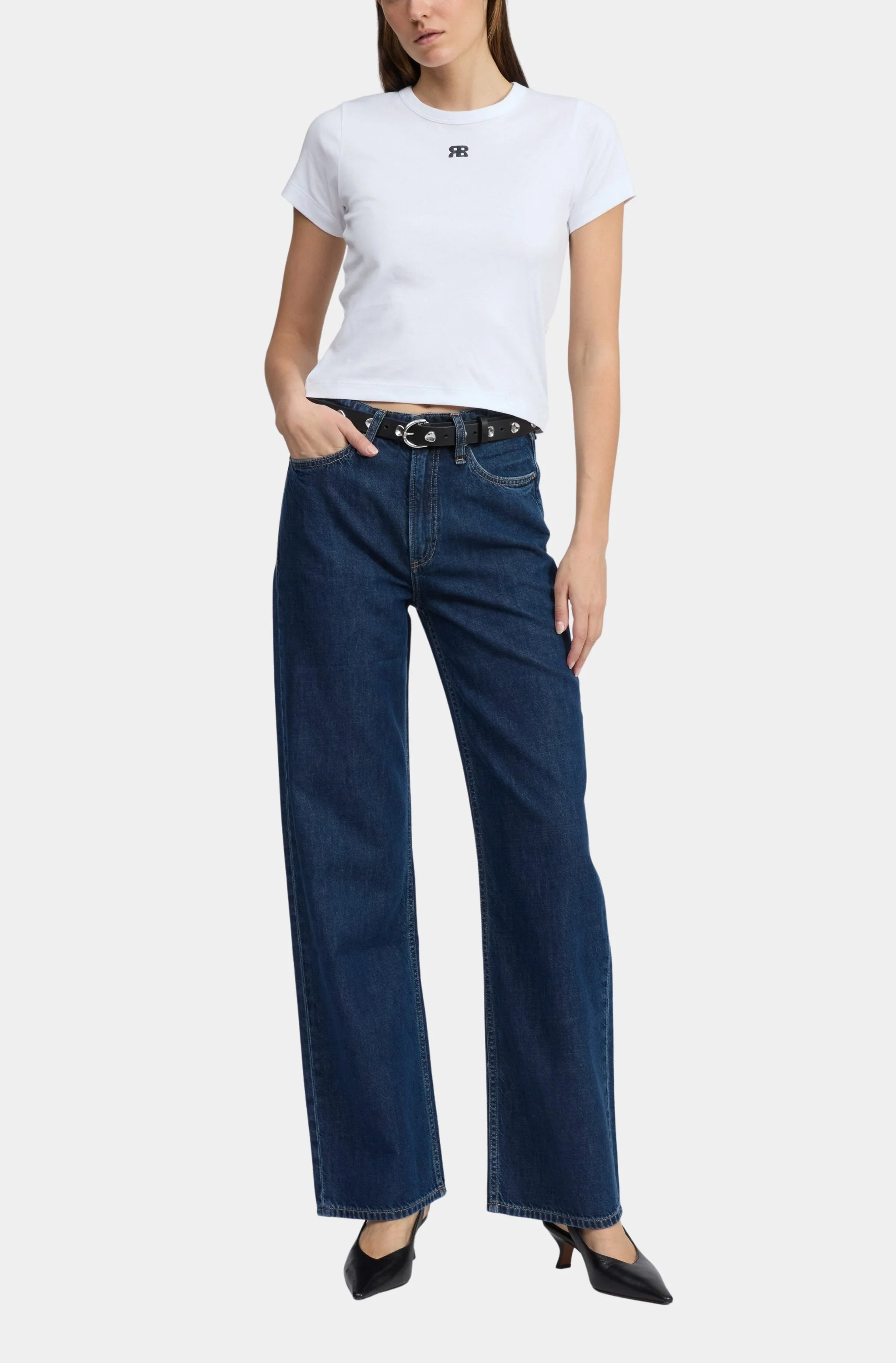 Featherweight Logan Mid-Rise Wide Leg Jean