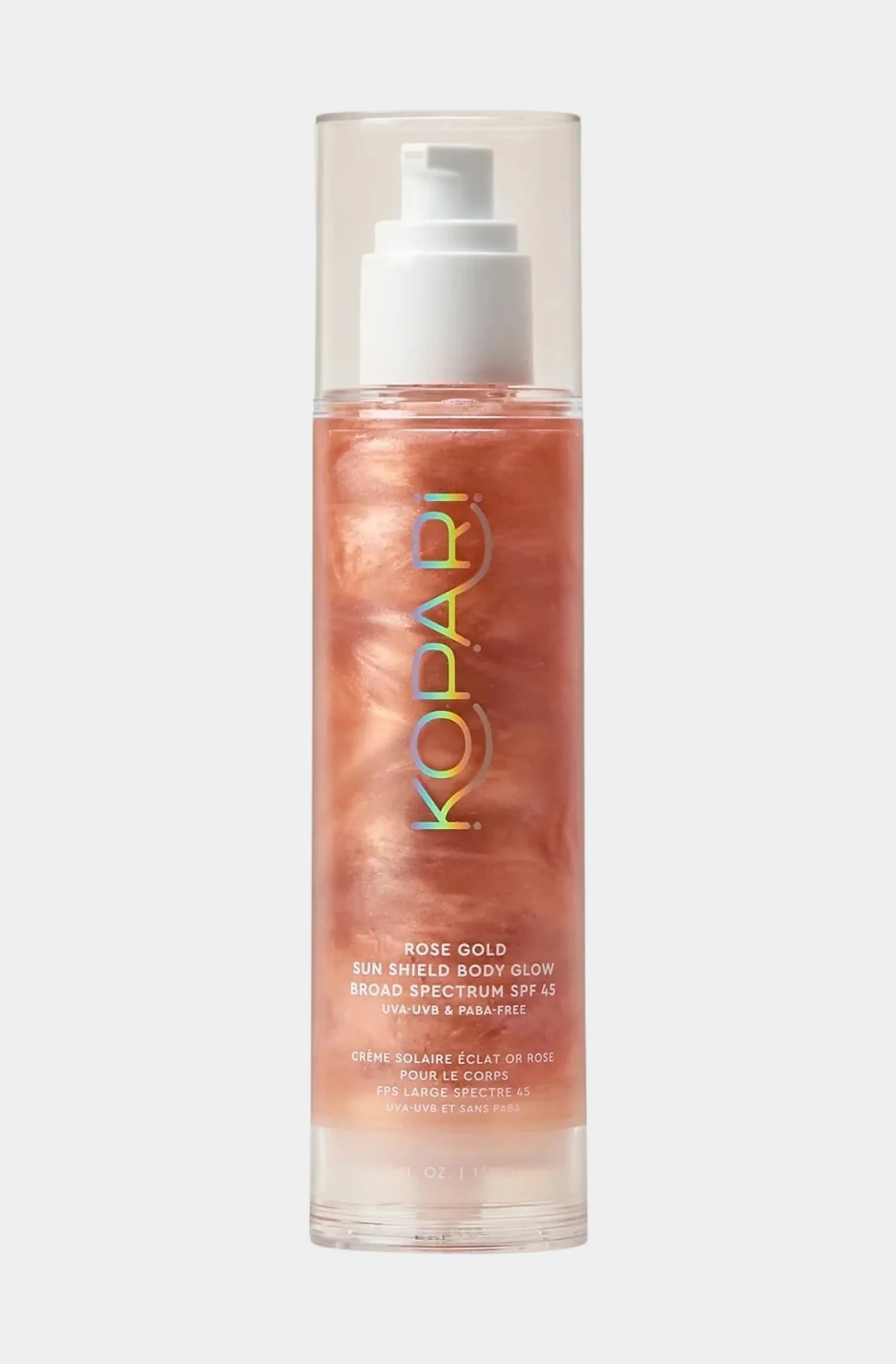Rose Gold Sun Shield Body Glow Sunscreen SPF 45, 5 fl oz