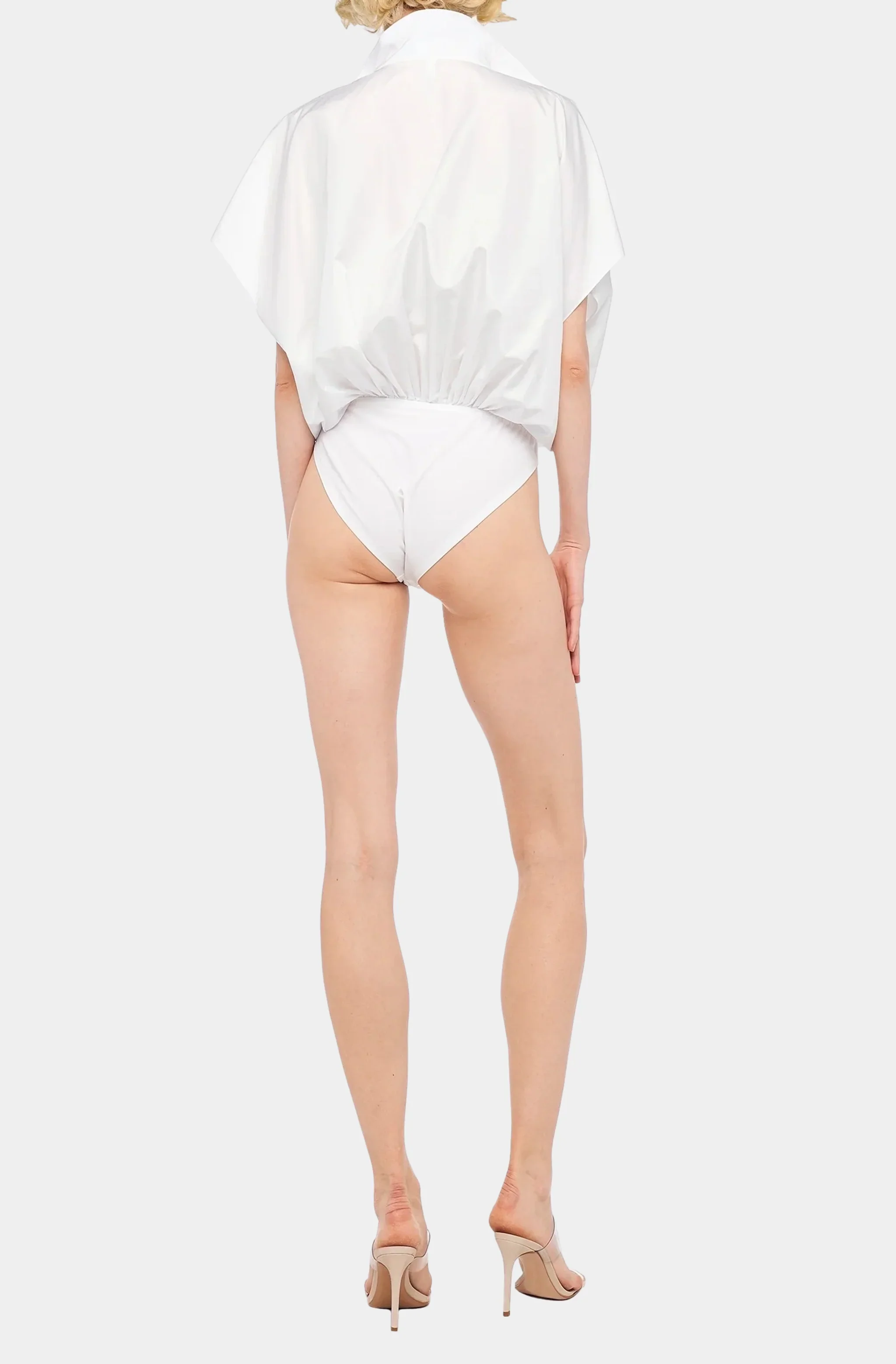 Super OS Sleeveless Boyfriend Neck Shirt Bodysuit - Image 3