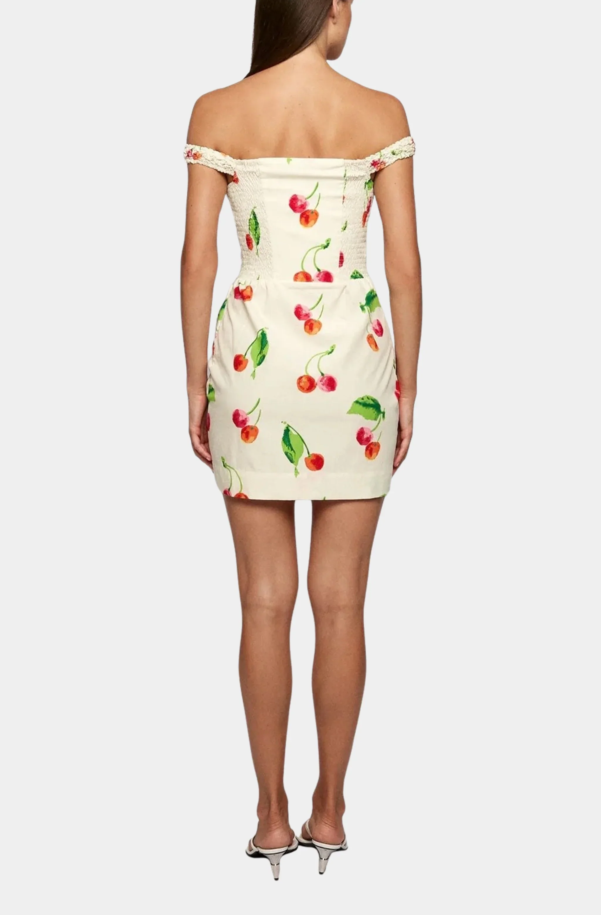 Off Shoulder Pleated Mini Dress - Image 3
