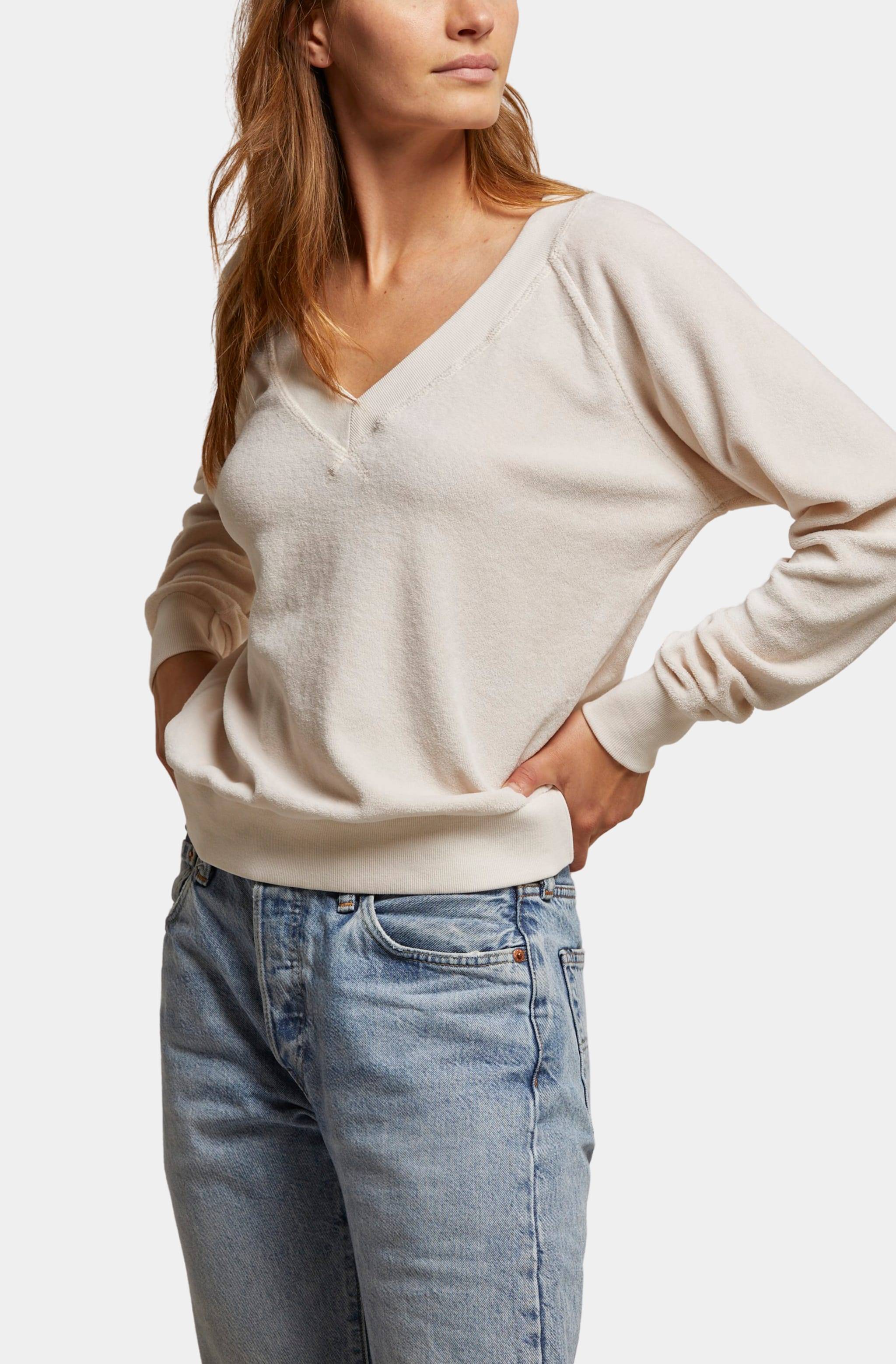 Velour V Neck Sweatshirt