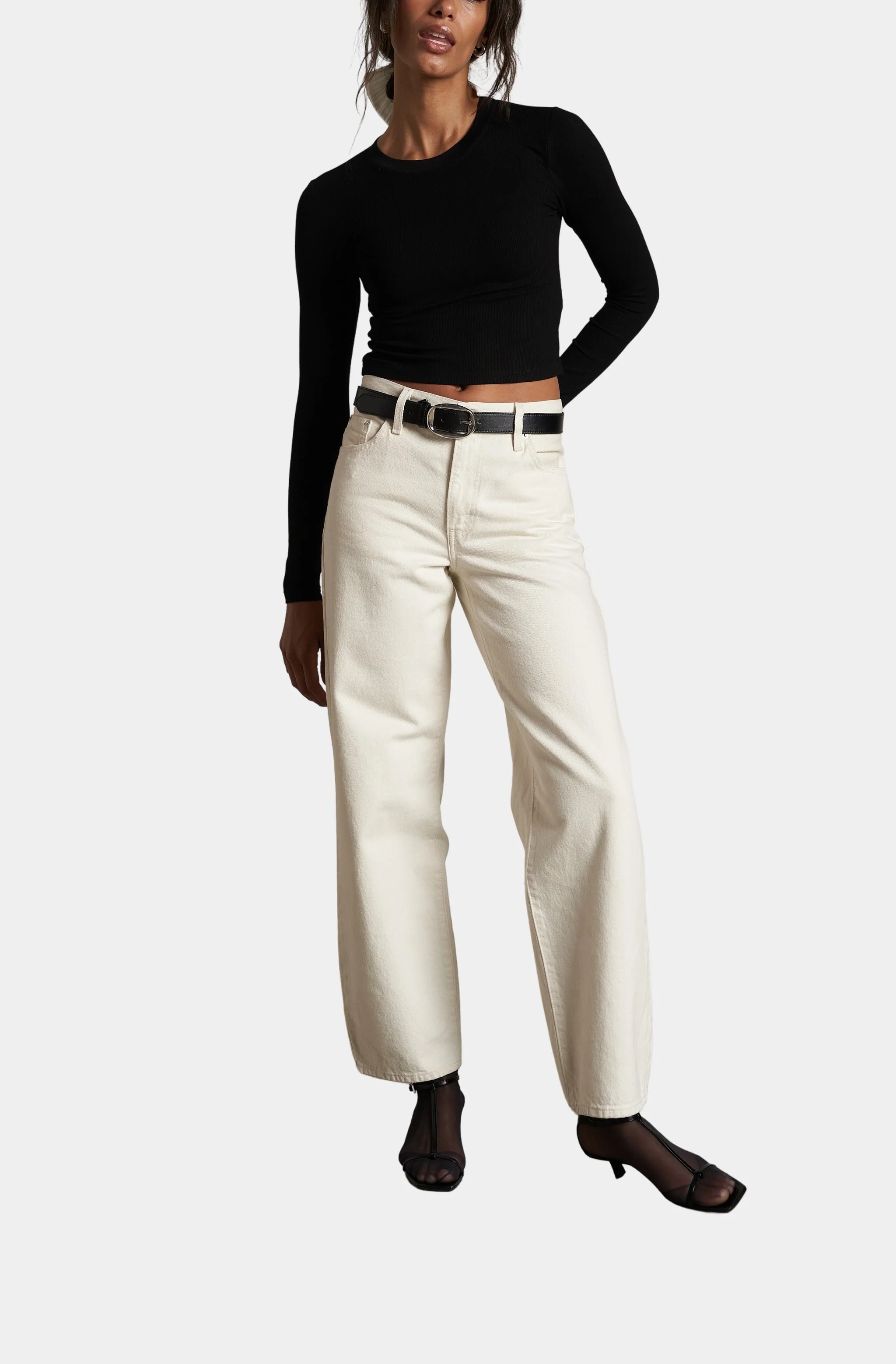 Sienna Luxe Rib Cropped Long Sleeve Top