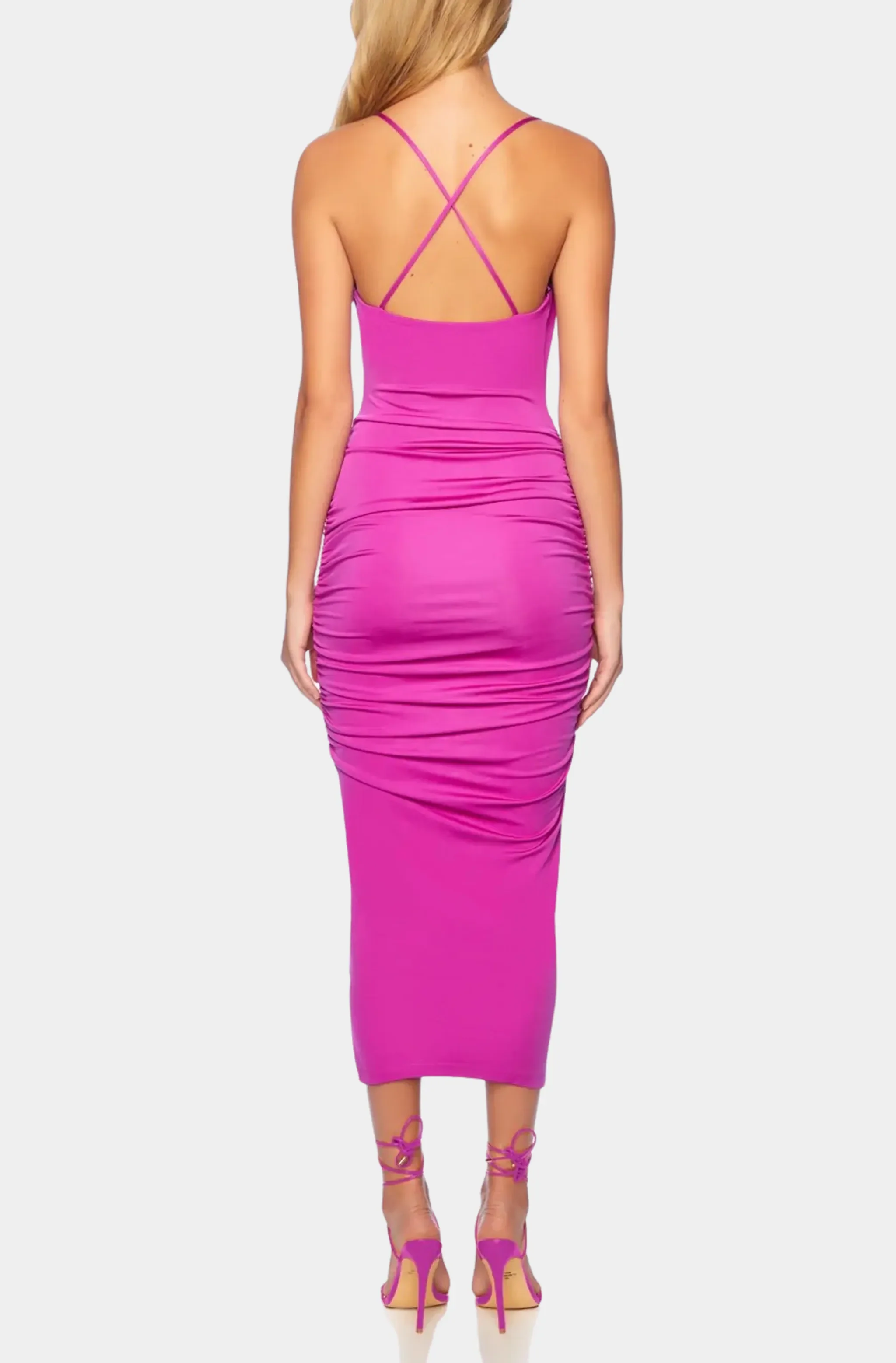 Viscose Solid Cowl String Dress - Image 6