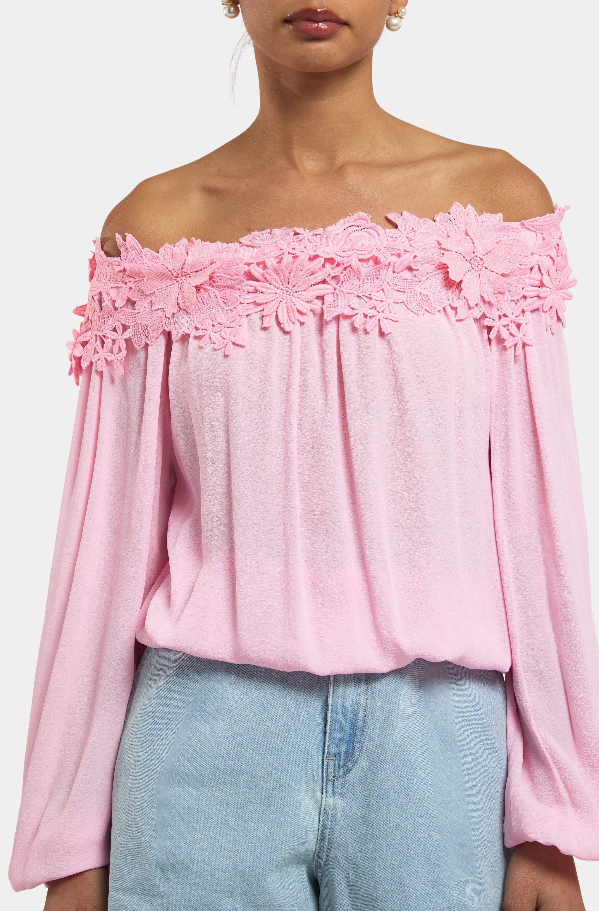Merla Lace Combo Blouse