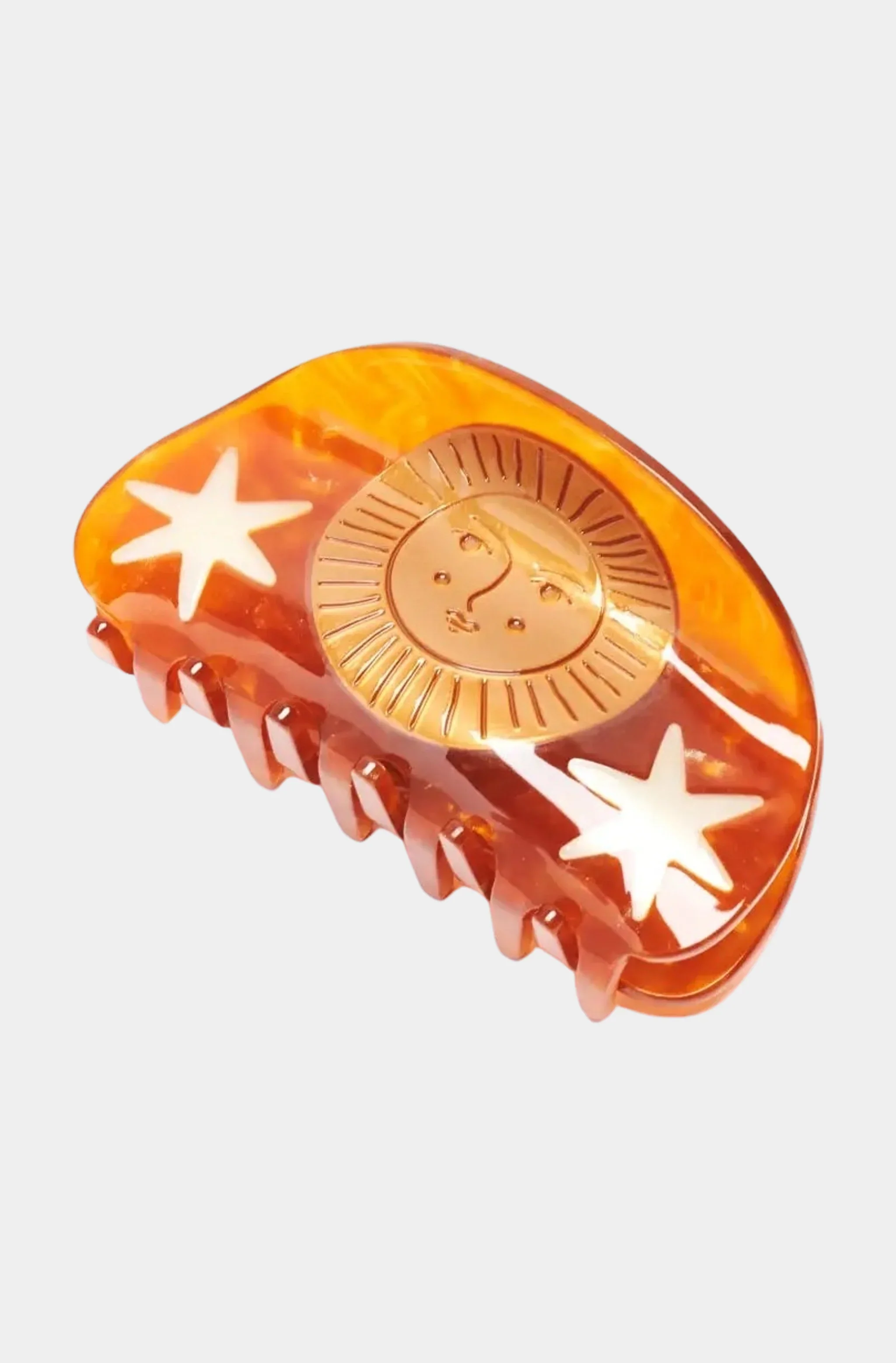 Hemera Golden Astrology Sun and Stars Shimmer Hair Claw Clip