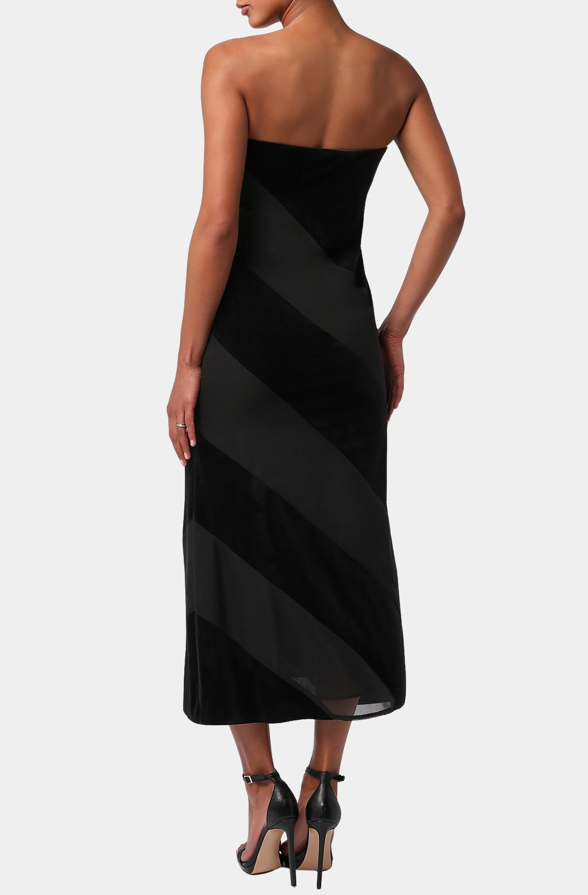 Surrey Velvet Striped Midi Dress - Image 2